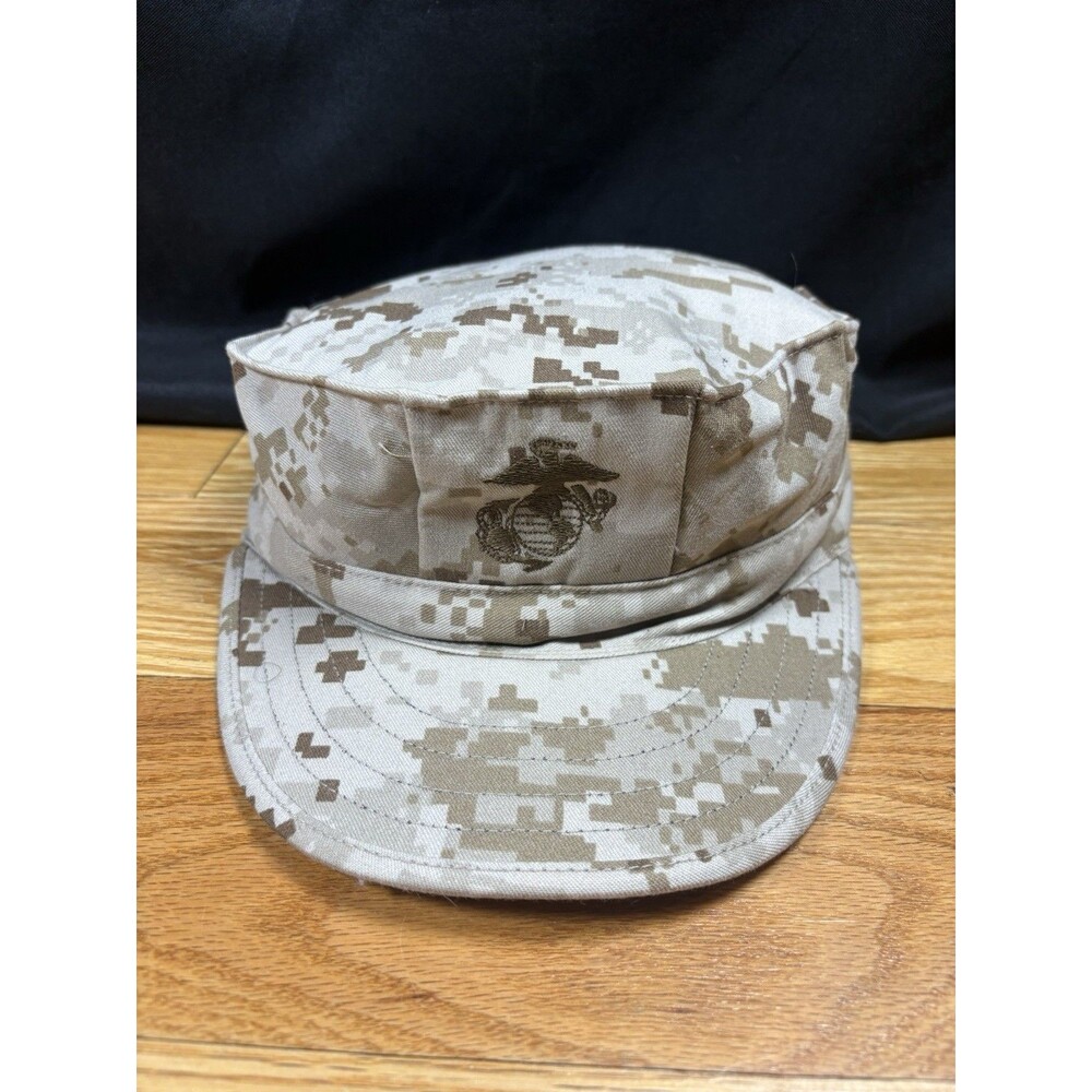US Military USMC Hat 8 Point Garrison Cover Cap Desert MARPAT Size Medium